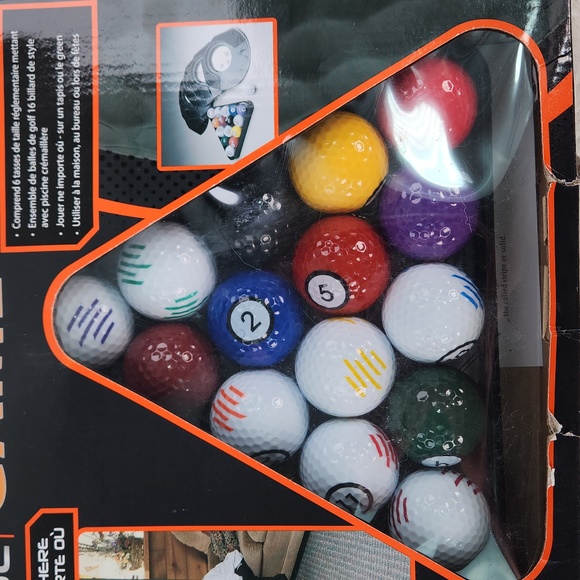 COPY GOLFER'S POOL Game by Club Champ: 16 balls and rack, 6 cups, In retail p… - Picture 7 of 17